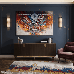 Ayat al-Kursi Full Calligraphy Circular Abstract Handmade Painting