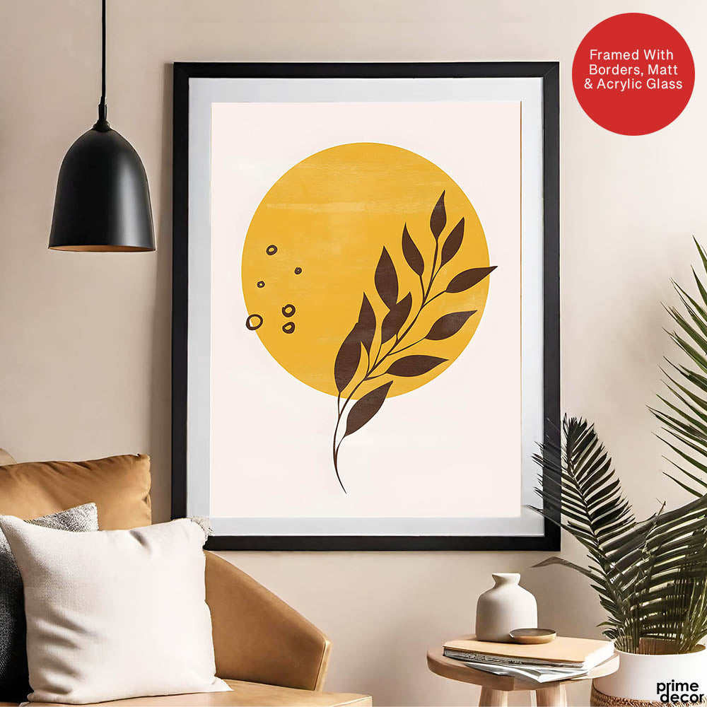 Black & Gold Abstract Floral Art Over White Background | Abstract Floral Artwork #00423 - Prime Décor