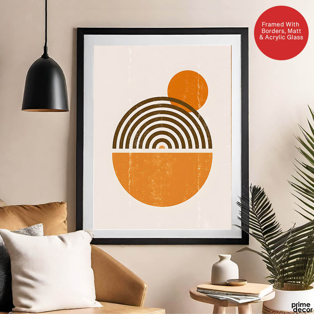 Black & Orange Abstract Art Over White Background | Abstract Office Artwork #00424 - Prime Décor