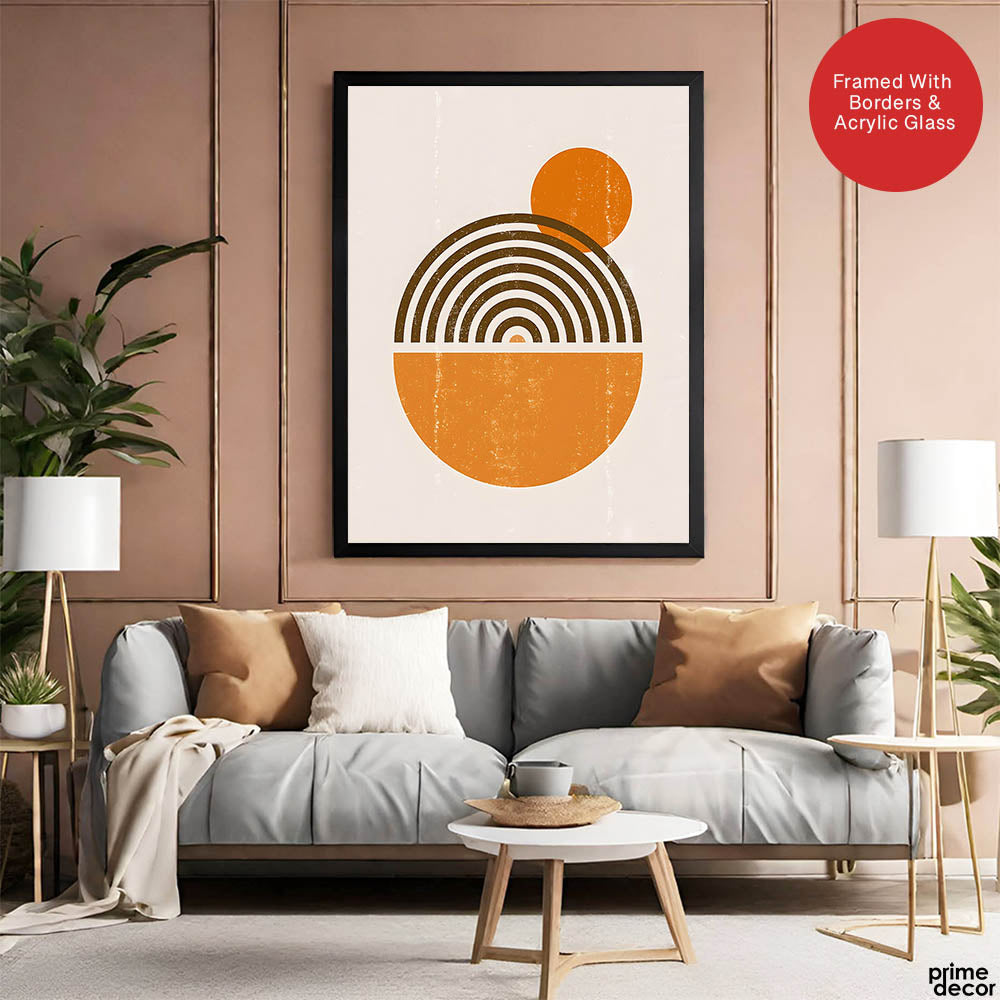 Black & Orange Abstract Art Over White Background | Abstract Office Artwork #00424 - Prime Décor