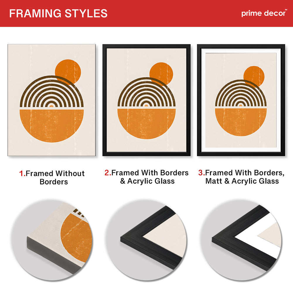 Black & Orange Abstract Art Over White Background | Abstract Office Artwork #00424 - Prime Décor