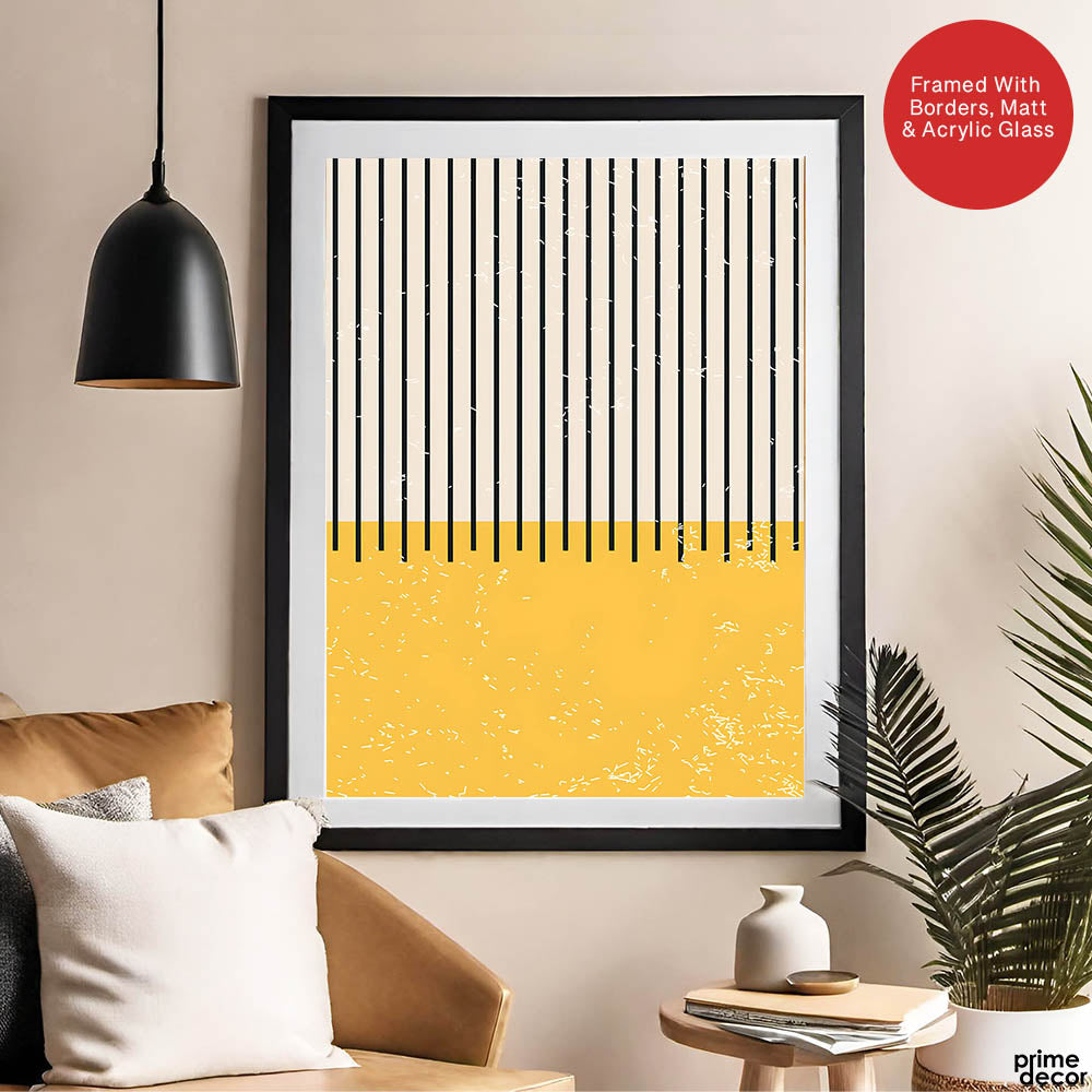 Black & Gold Abstract Line Art Over White Background | Abstract Office Artwork #00430 - Prime Décor
