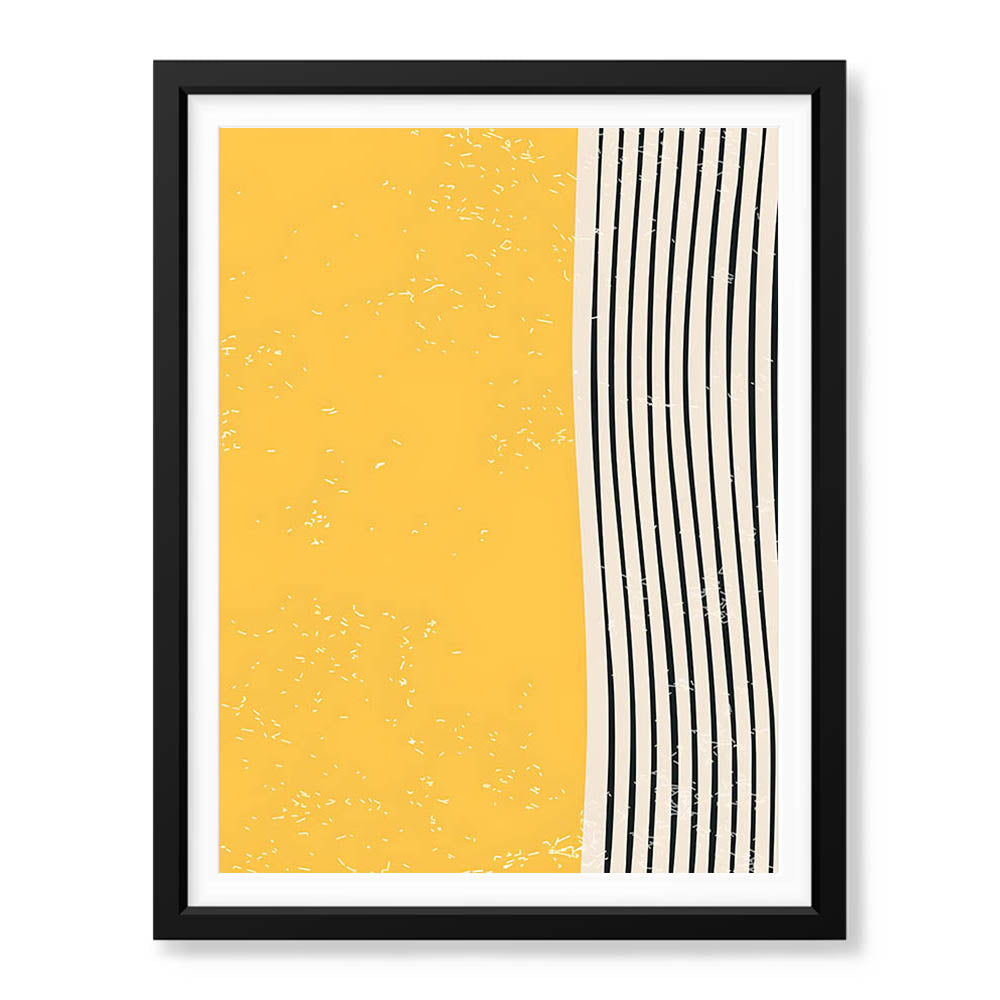 Black & Gold Abstract Line Art Over White Background | Abstract Office Artwork #00431 - Prime Décor