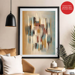Colorful Abstract Paint Design Over Grey Background | Abstract Office Artwork #00436 - Prime Décor