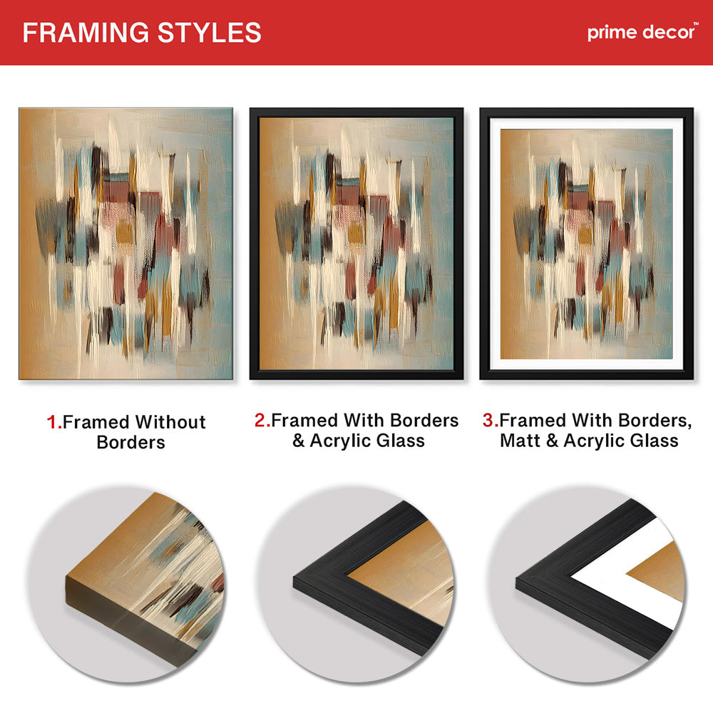 Colorful Abstract Paint Design Over Grey Background | Abstract Office Artwork #00436 - Prime Décor