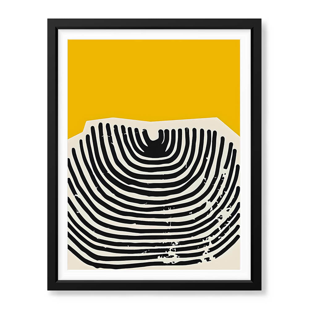 Black & Yellow Abstract Design Over White Background | Abstract Office Artwork #00446 - Prime Décor