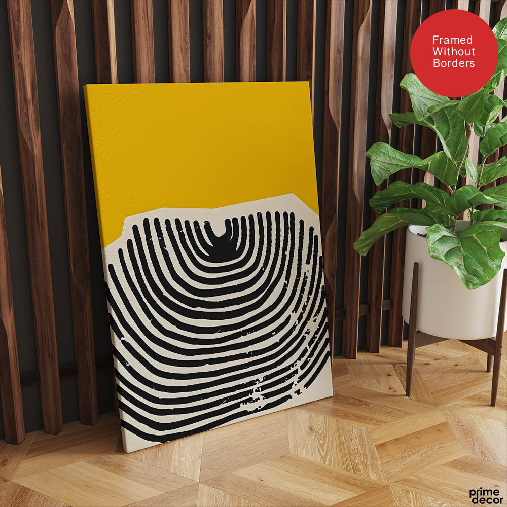 Black & Yellow Abstract Design Over White Background | Abstract Office Artwork #00446 - Prime Décor