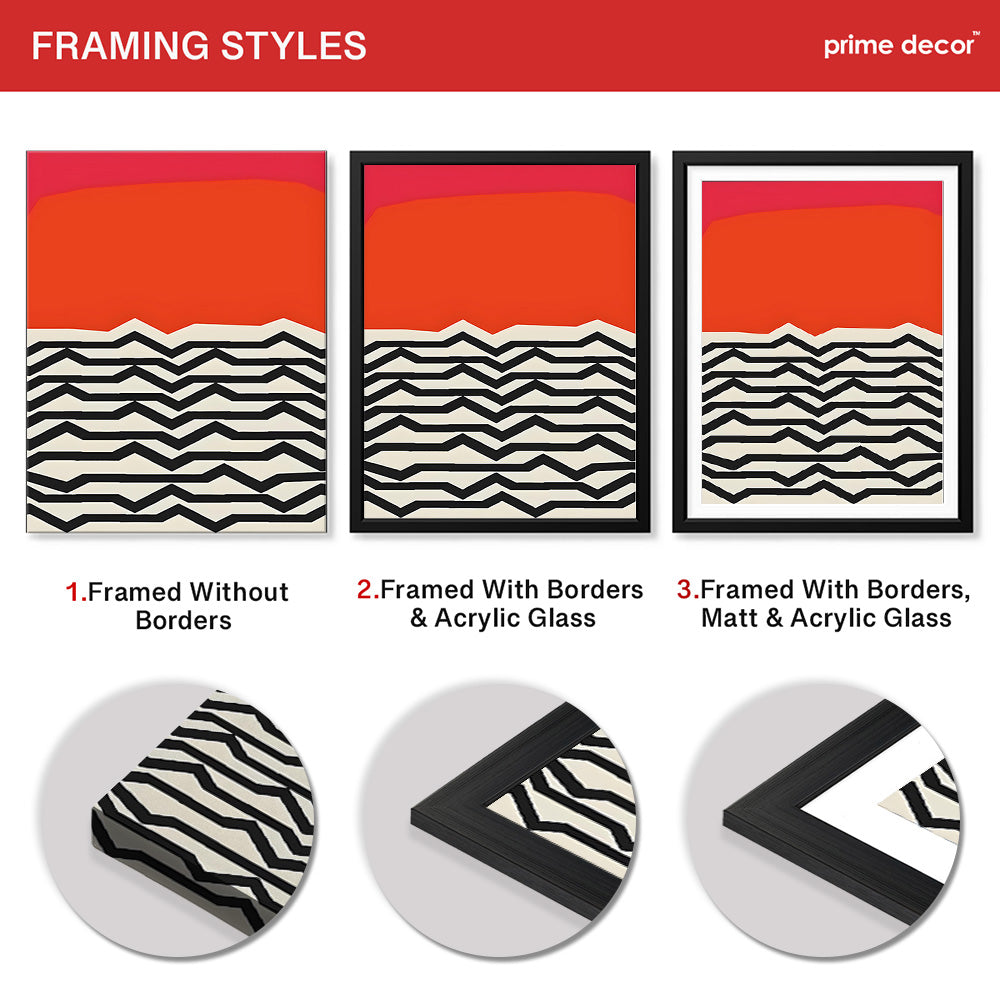 Black & Red Abstract Design Over White Background | Abstract Office Artwork #00447 - Prime Décor