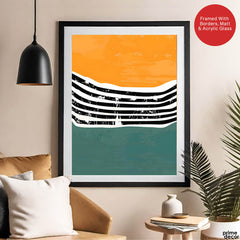 Black Gold & Green Abstract Design Over White Background | Abstract Office Artwork #00448 - Prime Décor