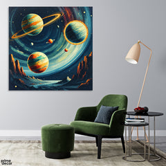 Solar System Universe Stars and Galaxy Space (Single Panel) Space Square Wall Art