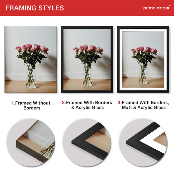 Beautiful Pink Flowers In A Vase Over White Background | Abstract Floral Artwork #00453 - Prime Décor