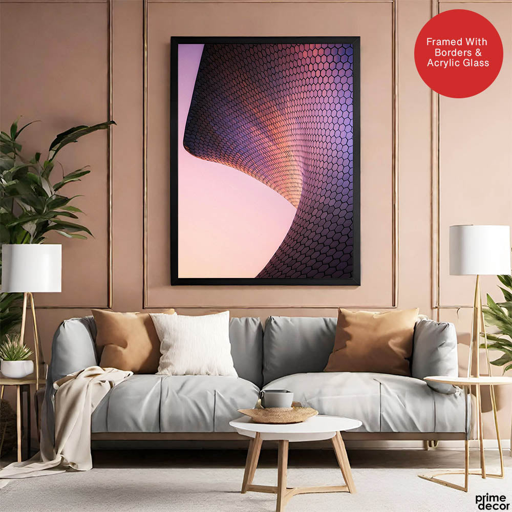 Beautiful Pink Abstract Art Over Beige Background | Abstract Fashion Artwork #00457 - Prime Décor