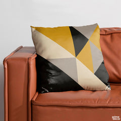 Black & Gold Abstract Geometric Shape Artwork | Abstract Cushion #458