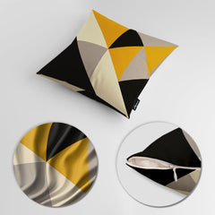 Black & Gold Abstract Geometric Shape Artwork | Abstract Cushion #458