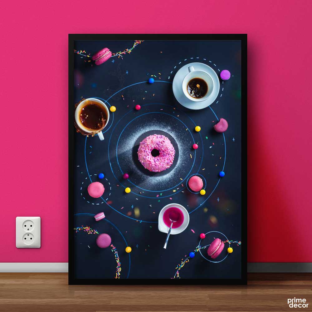 Space Donut Poster Art |  Food Poster Wall Art - Prime Décor