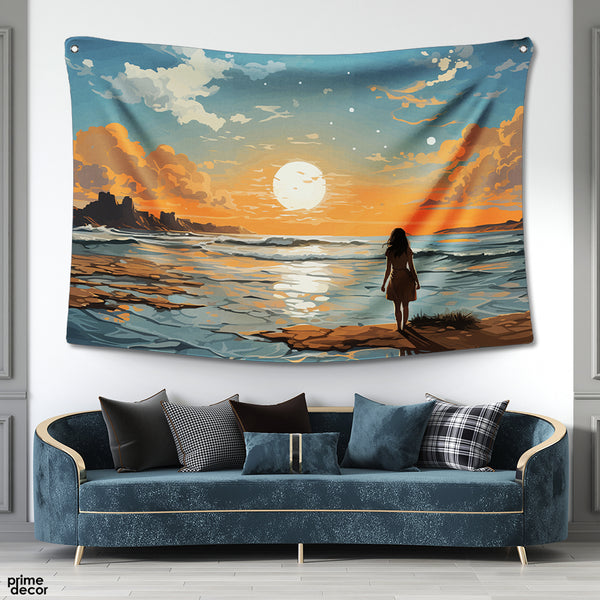 Sunset View From A Beach | Nature Tapestry