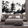 Abstract Black & White Japanese Style Artwork | Nature Wallpaper Mural
