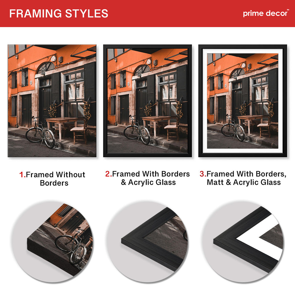 Beautiful View Of A Street With Cycle | Abstract Nature Artwork #00460 - Prime Décor