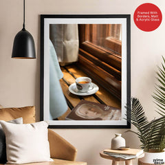 Beautiful View Of A Coffe With Books | Abstract Nature Artwork #00461 - Prime Décor
