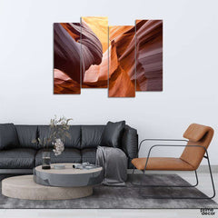 Antelope Canyons (4 Panel) Landscape Wall Art - Prime Décor