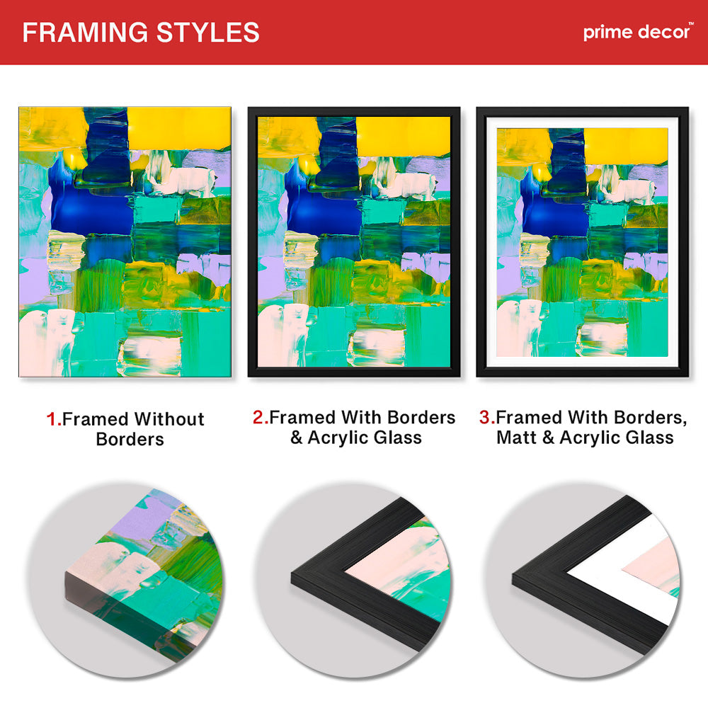 Colorful Abstract Art Paint Strokes Over Beautiful Background | Abstract Office Artwork #00466 - Prime Décor