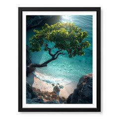 Beautiful View Of A Tree On A Beach | Abstract Nature Artwork #00468 - Prime Décor
