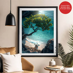 Beautiful View Of A Tree On A Beach | Abstract Nature Artwork #00468 - Prime Décor