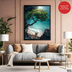 Beautiful View Of A Tree On A Beach | Abstract Nature Artwork #00468 - Prime Décor