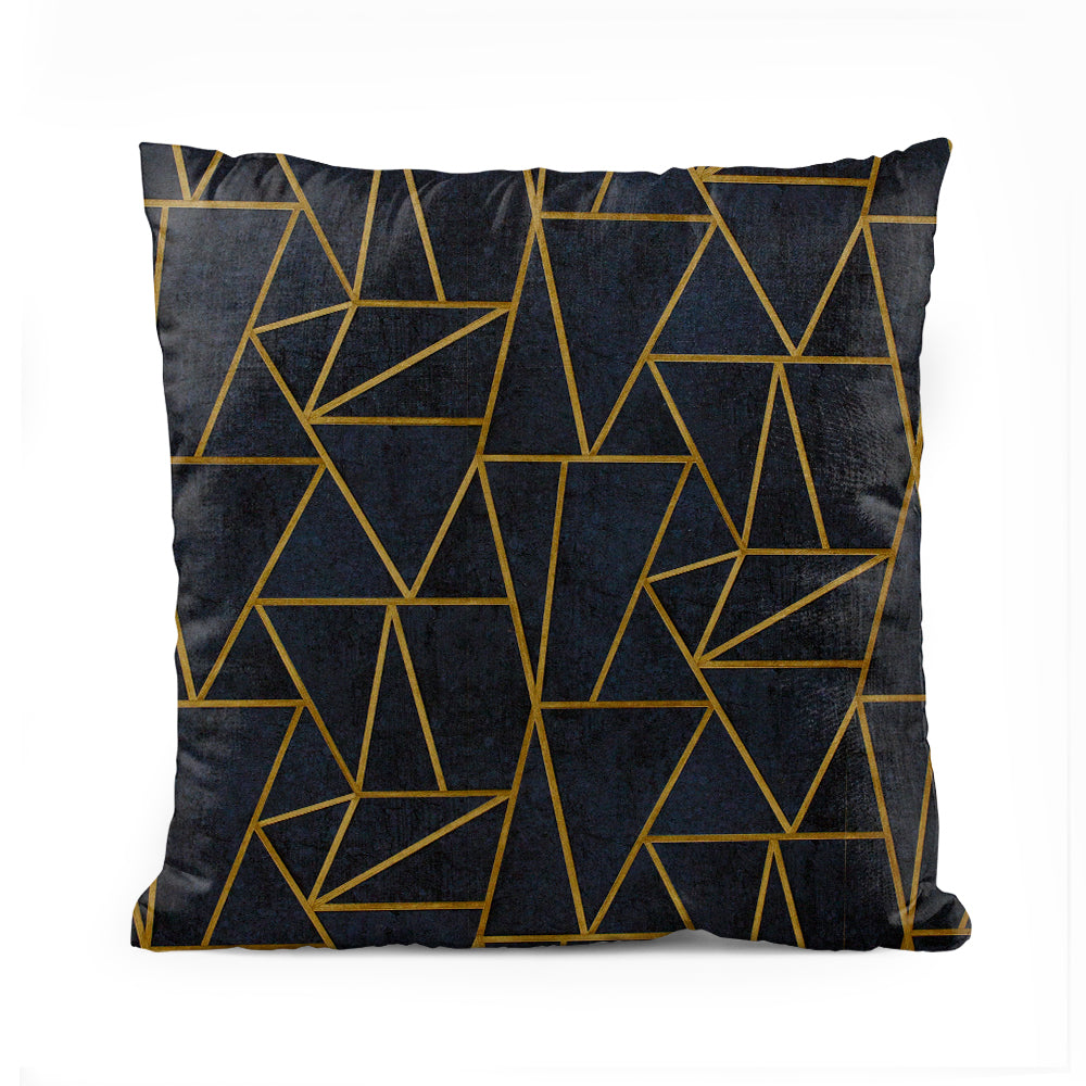 Metallic Golden Foil Geometric | Abstract Cushion #046 - Prime Décor