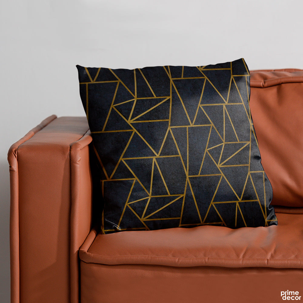 Metallic Golden Foil Geometric | Abstract Cushion #046 - Prime Décor