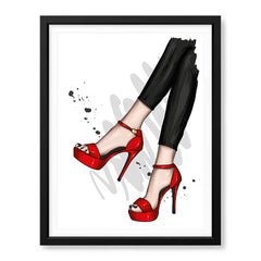 Beautiful Abstract Red Shoes Of Over White Background | Abstract Fashion Artwork #00470 - Prime Décor