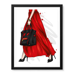 Beautiful Abstract Red Dress Design Over White Background | Abstract Fashion Artwork #00472 - Prime Décor