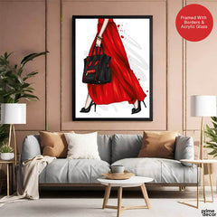 Beautiful Abstract Red Dress Design Over White Background | Abstract Fashion Artwork #00472 - Prime Décor