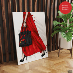 Beautiful Abstract Red Dress Design Over White Background | Abstract Fashion Artwork #00472 - Prime Décor
