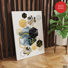 Colorful Abstract Geometric Shapes Over White Background | Abstract Office Artwork #00473 - Prime Décor