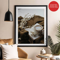 Beautiful Cup Of Tree With Flowers On A Table | Abstract Fashion Artwork #00479