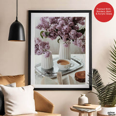Beautiful Cup Of Tree With Flowers On A Table | Abstract Fashion Artwork #00480