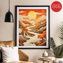 Beautiful View Of Sunrise From The Mountains | Abstract Nature Artwork #00483