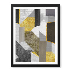 Black Gold & Grey Abstract Art Design Over White Background | Abstract Office Artwork #00485