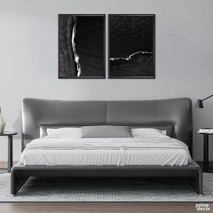 Black Ocean Waters (2 Panel) Seascape Wall Art