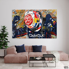 Abstract Artwork Of Max Verstappen F1 (3 Panel) Sports Wall Art