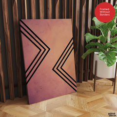 Black Lines Over Pink Tan Background Abstract Design | Abstract Office Artwork #0048 - Prime Décor