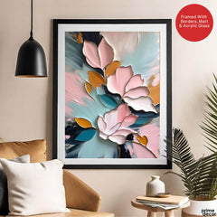 Colorful Abstract Floral Design Over White Background | Abstract Floral Artwork #00493