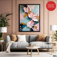 Colorful Abstract Floral Design Over White Background | Abstract Floral Artwork #00493