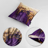 Abstract Purple & Gold Paint Stroke Design | Abstract Cushion #496