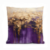 Abstract Purple & Gold Paint Stroke Design | Abstract Cushion #496