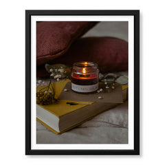 Beautiful Brown Jar With Candle Over The Book | Abstract Fashion Artwork #00497