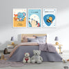 My First Steps Cute Bee & Elephant (3 Panel) Nursery Wall Art