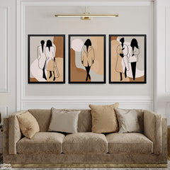 Abstract Women Pencil Art (3 Panel) Fashion Wall Art - Prime Décor