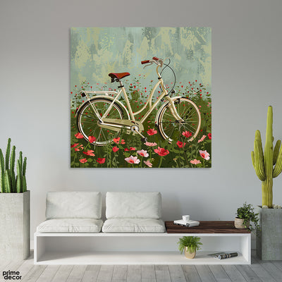 Abstract Artwork Of Cycle In The Garden (Single Panel) Nature Square Wall Art